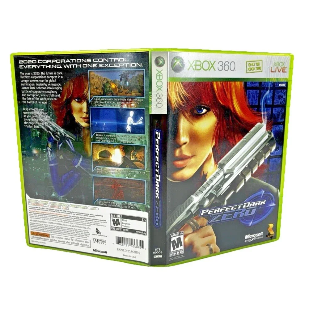 Perfect Dark Zero Microsoft Xbox 360 Rare 2005 Complete with Manual Tested